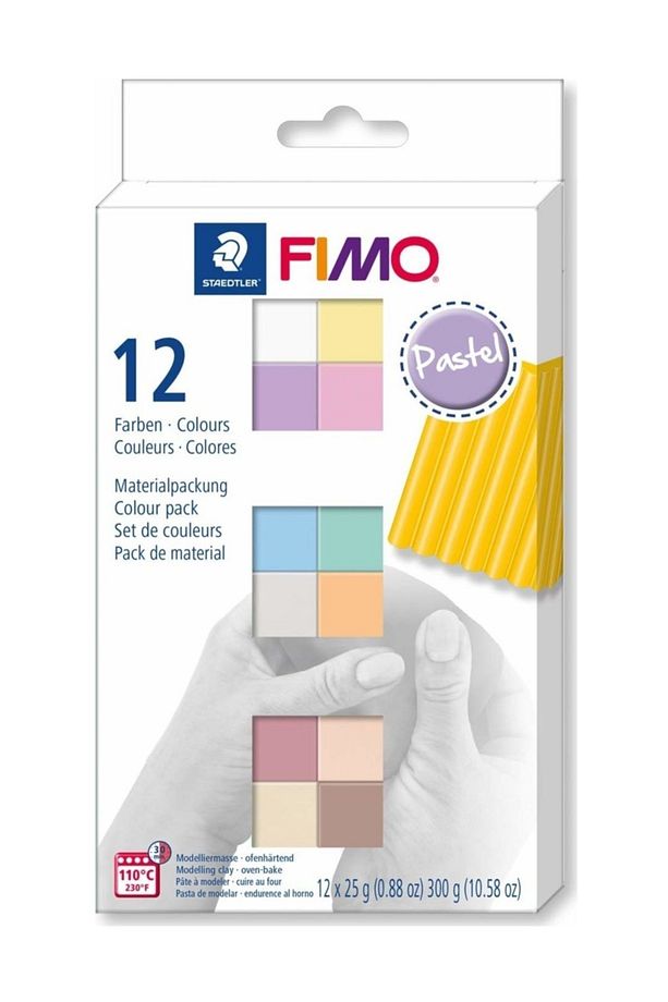 Fimo Soft Polimer Kil Seti 25 Gr X 12 Renk Pastel Renkler - 1