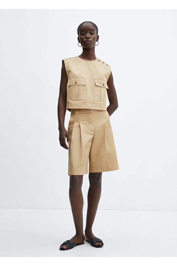 Pens detaylı Bermuda şort - 2