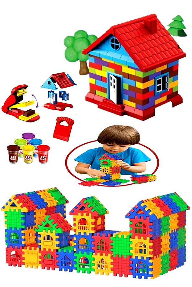 Gift Puzzle City 128 Piece Dough Play House Play Set Toy