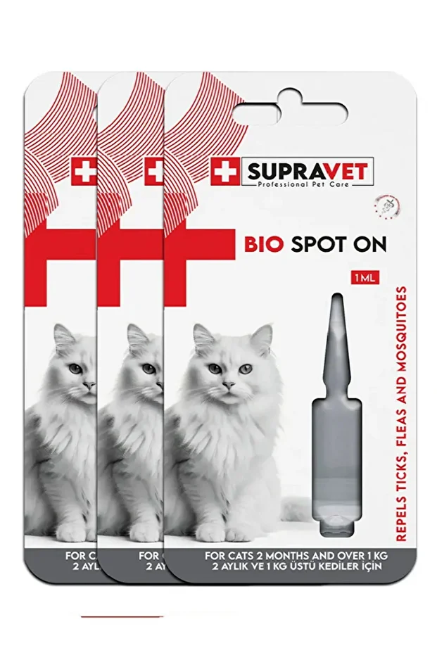 Supravet 3 Adet Kedi Bakım Yağı Bit, Pire, Kene - 1