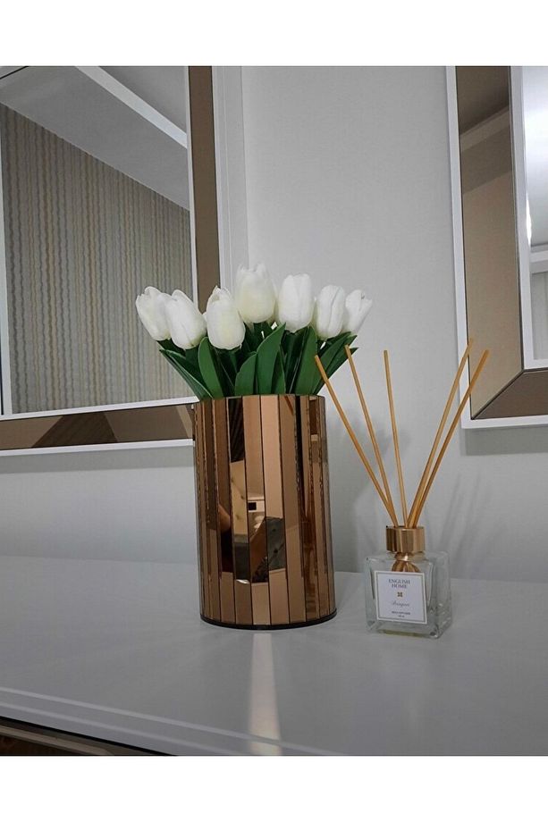 20 Cm Bronz Aynalı Yuvarlak Vazo - 3