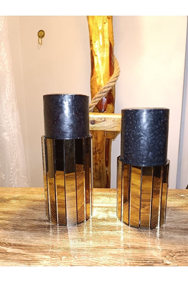 Bronz Aynalı Mumluk-şamdan Seti - 2