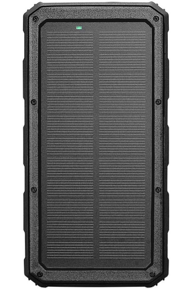 Sl-p120 12000mah Prm 2-usb Type-c Micro Led Lamba 1.2w Solar Panelli Siyah Taşınabilir Power - 1
