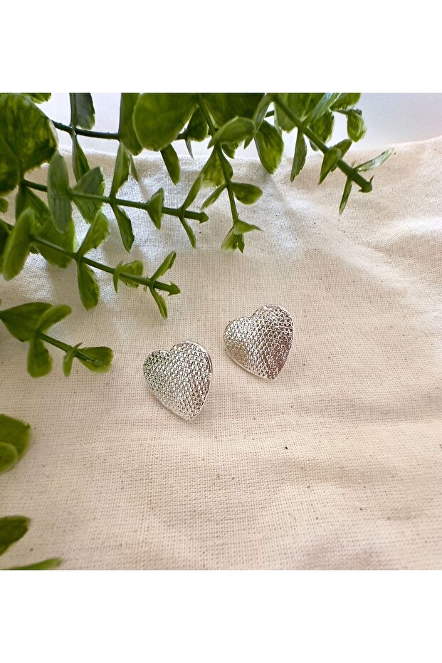 Heart Patterned Large Earrings - 2