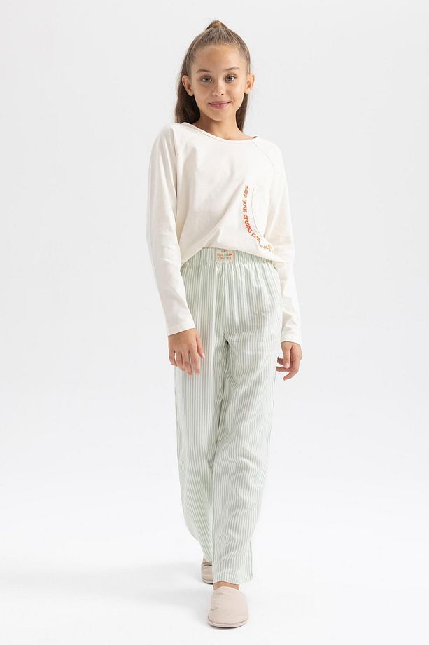 Kız Çocuk Baskılı Uzun Kollu Pijama Takımı A7597a823au - 3