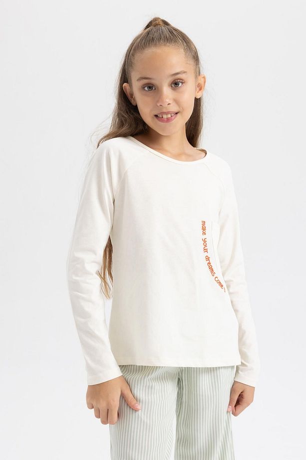Kız Çocuk Baskılı Uzun Kollu Pijama Takımı A7597a823au - 5