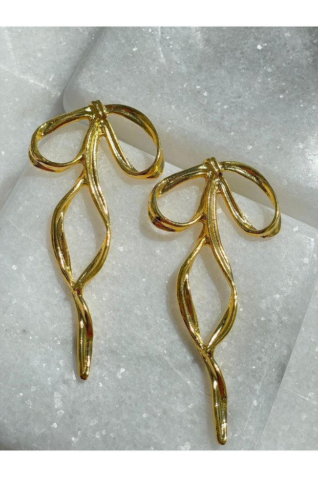 Gold Bow Earrings
