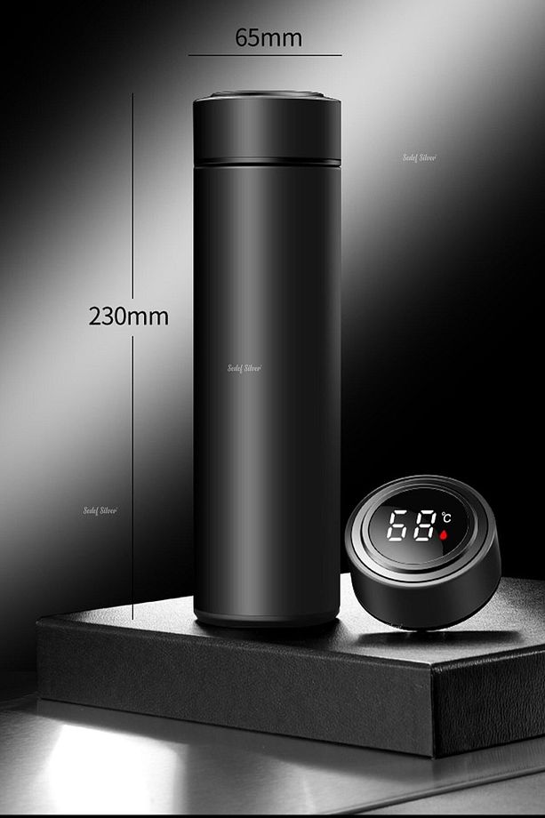 Kapağı Dereceli 450 mL Çelik Termos - Ofis, Kamp, Öğrenci, Küçük Termos Bardak - 4