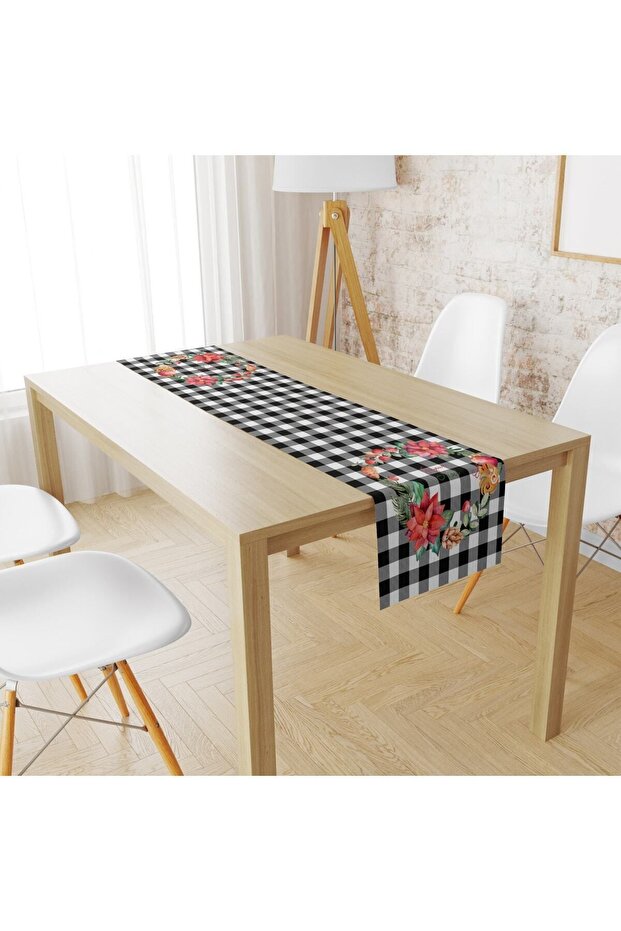 Evmila Floral Gingham Pattern Runner Llrn 32