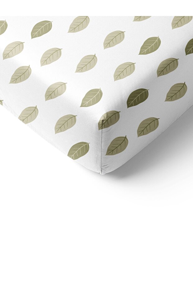 Leaf Patterned Printed Single Elastic Sheet Set - 2