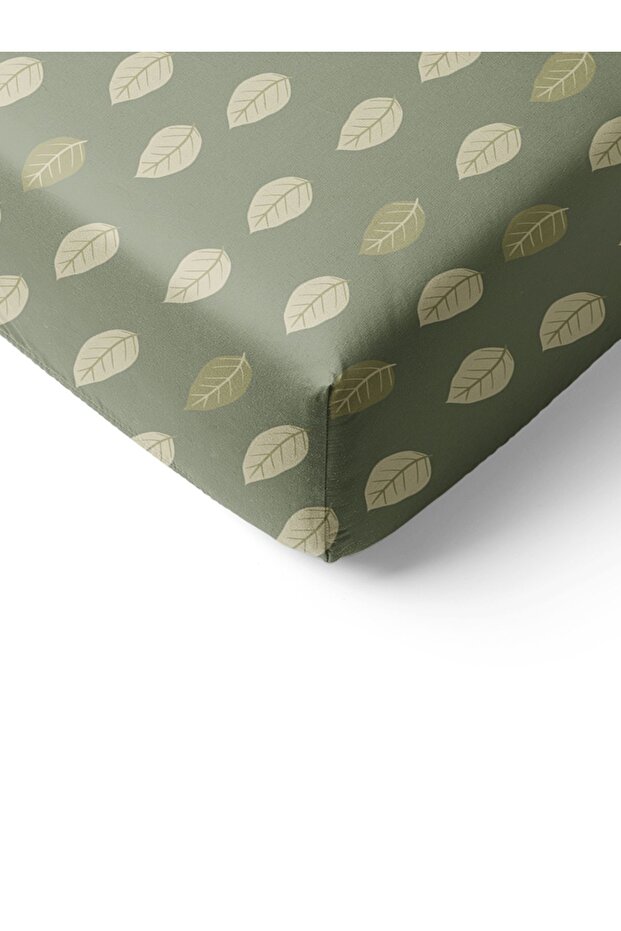Leaf Patterned Printed Single Elastic Sheet Set - 2