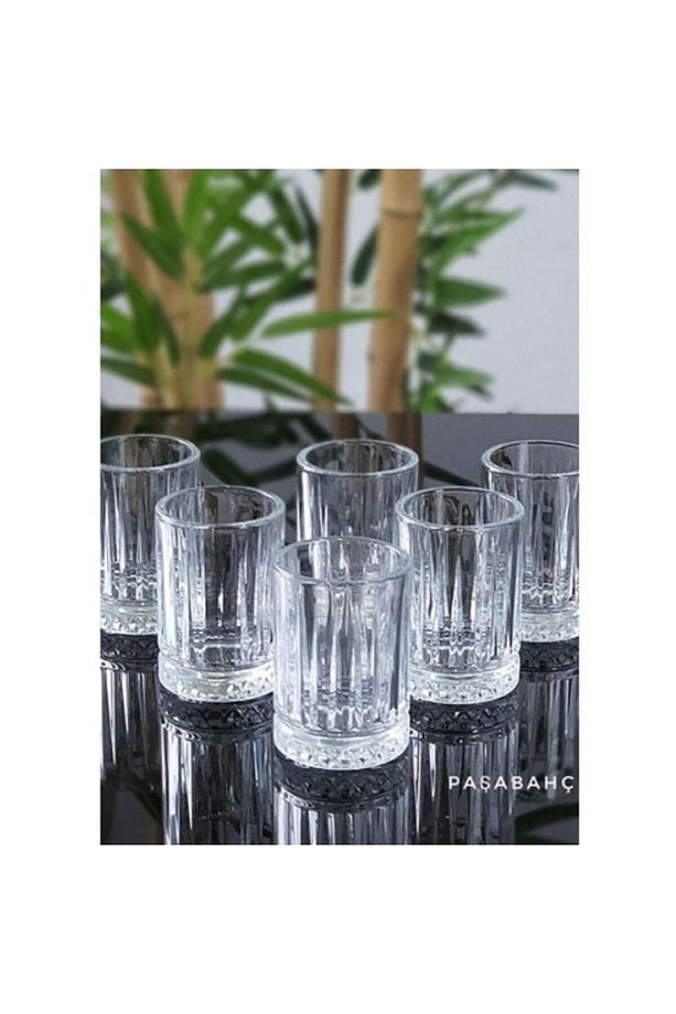 kristal 6 lı kahve yanı küçük su bardağı - su bardak elysia - 1