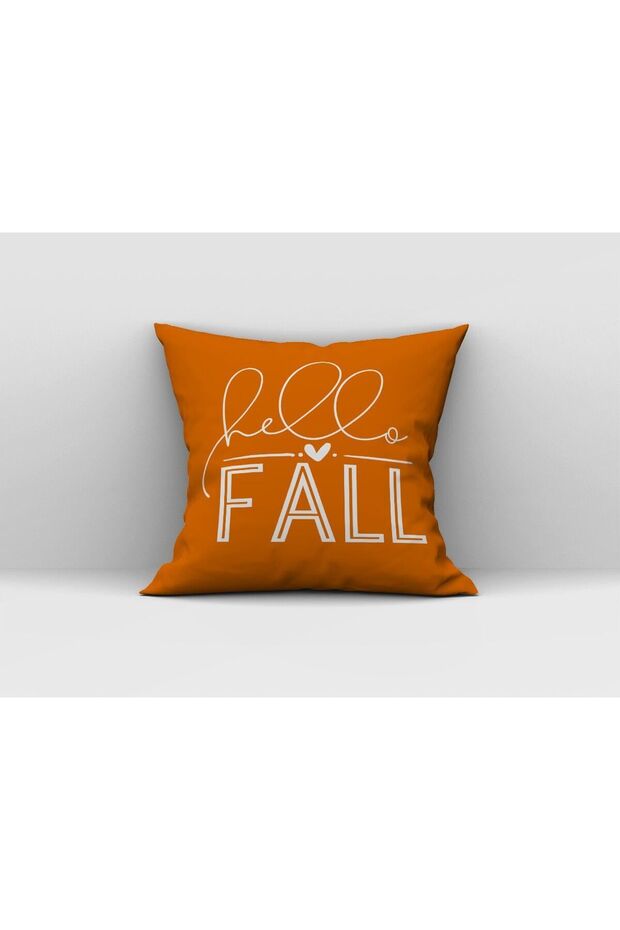 غطاء وسادة مكتوب عليه Hello Fall