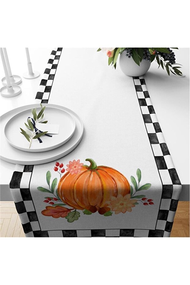 Autumn And Pumpkin Patterned Runner - 1