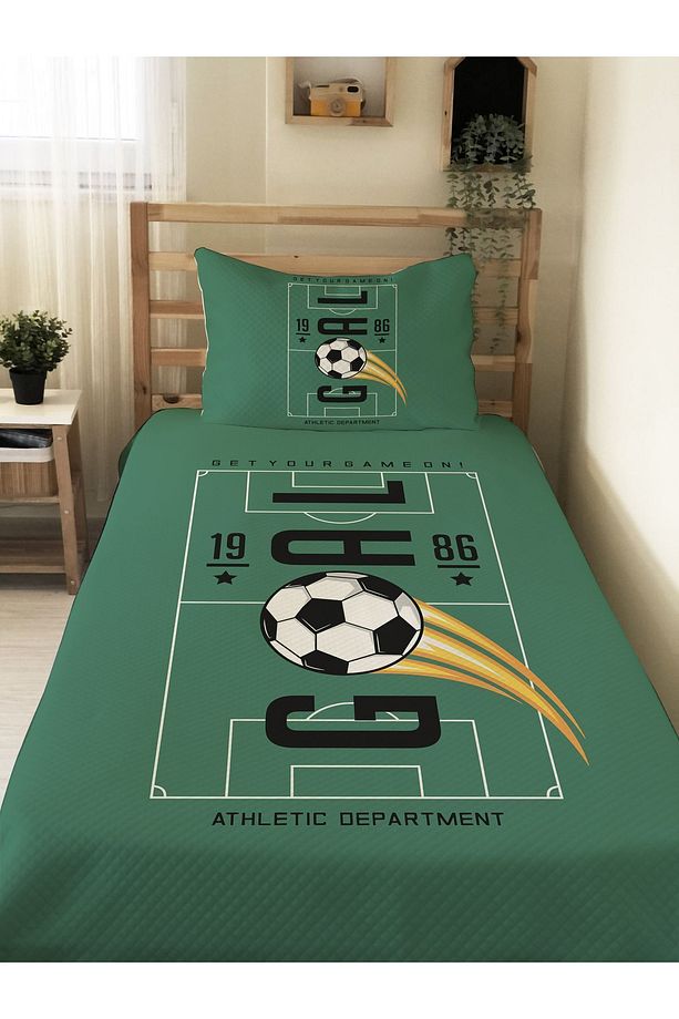 Futbol Desenli, Baskılı Tek Kişilik ve Çocuk Pike Takımı - 1