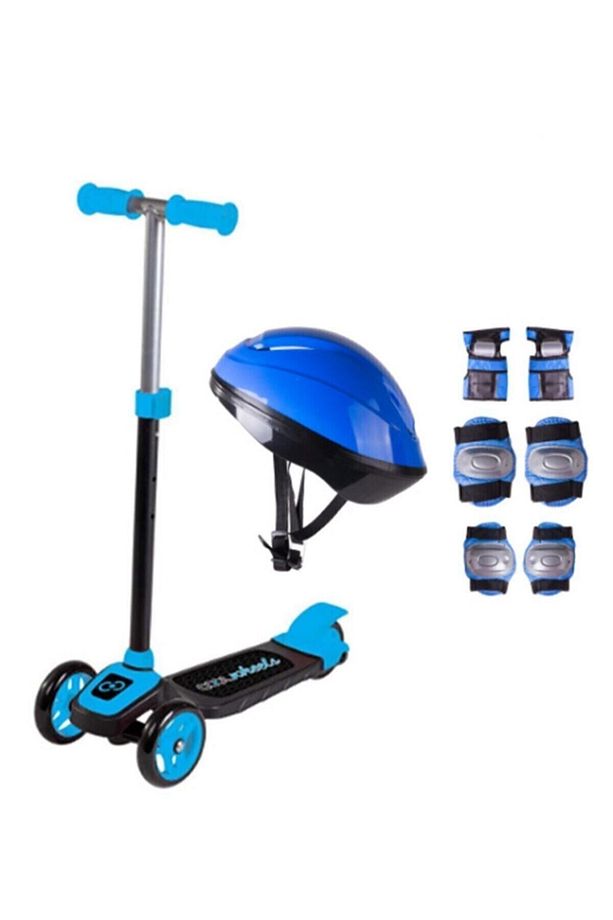 Çocuk Üstü Mavi Twist Scooter Kask Seti 3 Yaş - 1