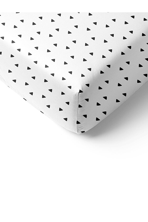 Triangle Patterned Printed Single Elastic Sheet Set - 2