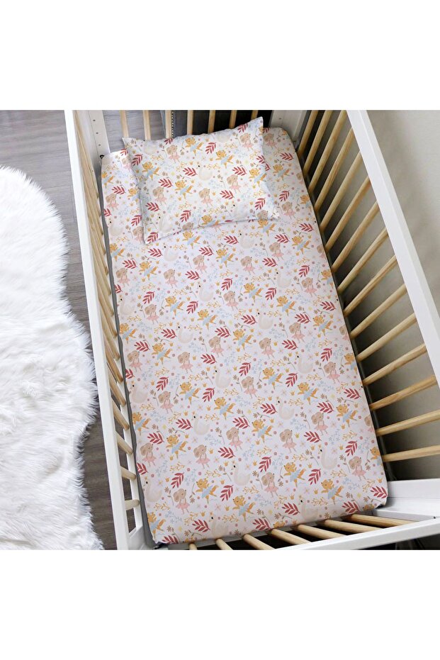 Animal Patterned 60x120 Cm Printed Baby Size Elastic Sheet Set