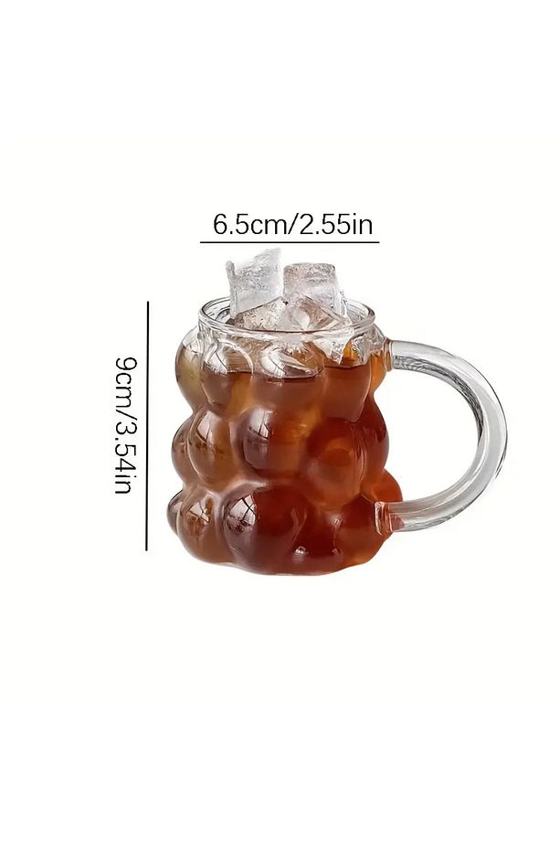 Üzüm Model Kulplu Kupa Bardak Borosilikat Kokteyl ve Soğuk-Sıcak Kahve Bardağı Pipet Hediyeli 350 Ml - 4