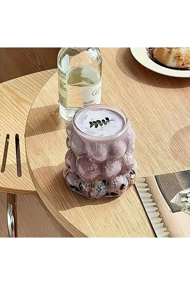 Üzüm Model Kulplu Kupa Bardak Borosilikat Kokteyl ve Soğuk-Sıcak Kahve Bardağı Pipet Hediyeli 350 Ml - 5