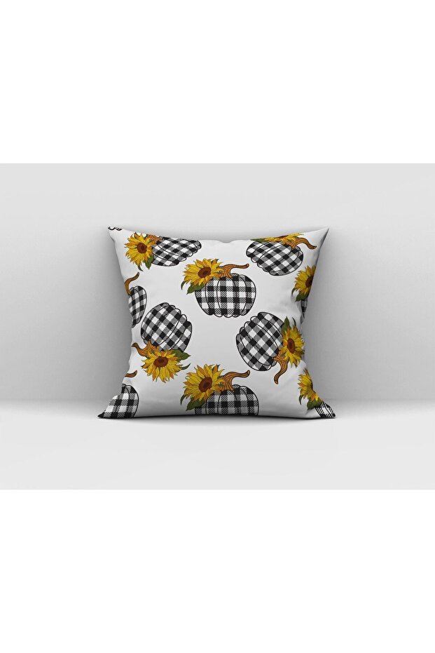 Sunflower Patterned Throw Pillow Cover - 1