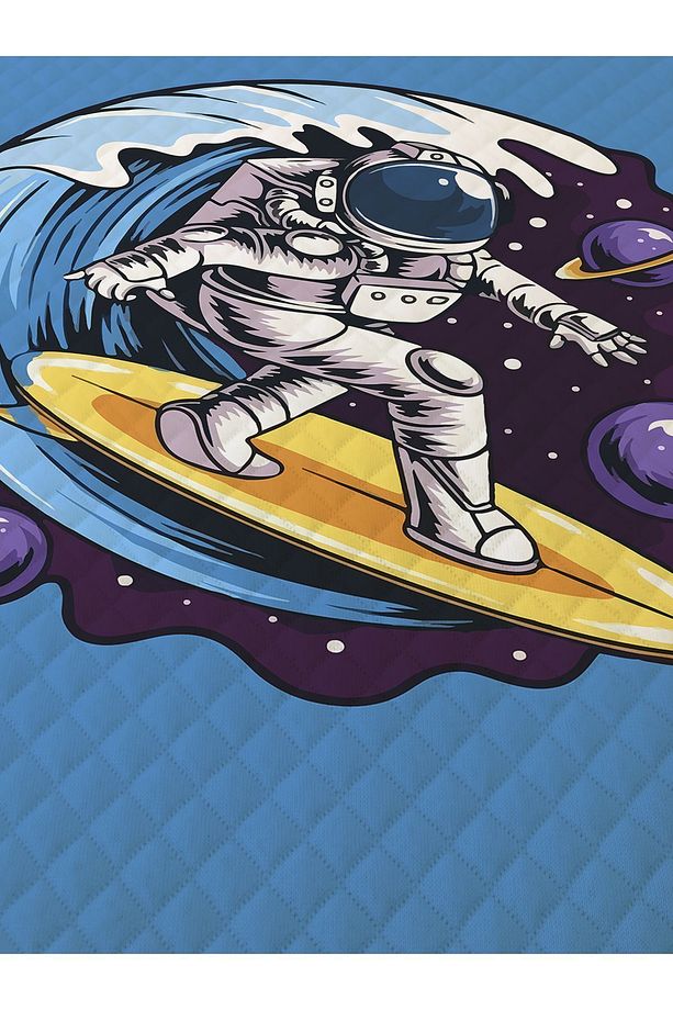 Astronot Desenli, Baskılı Tek Kişilik ve Çocuk Pike Takımı - 2