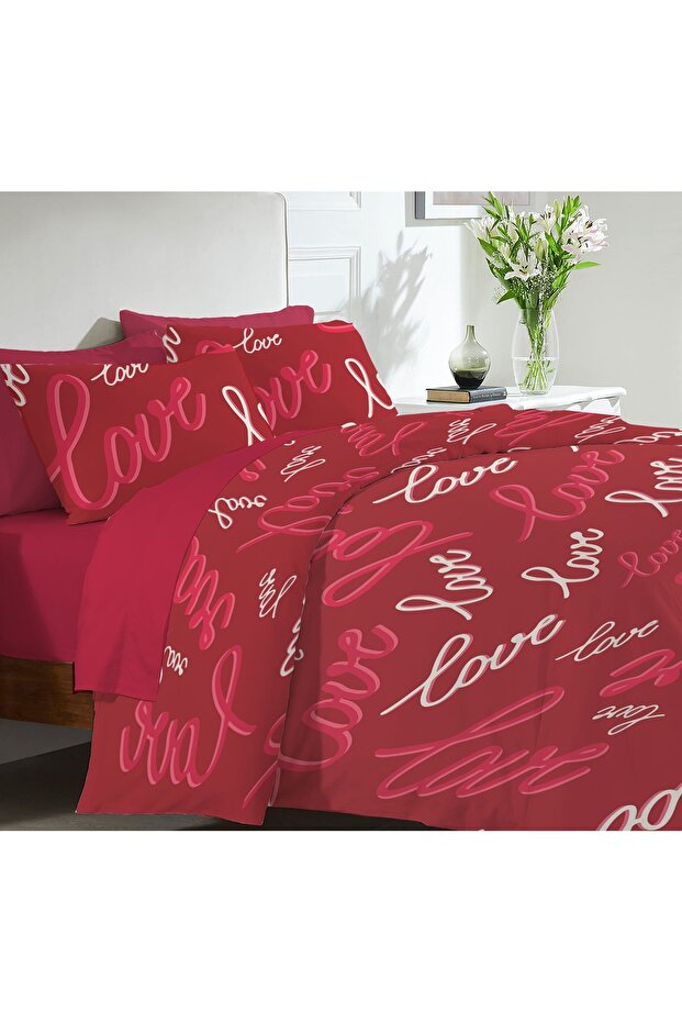 Special Patterned Double 200x220 cm Duvet Cover Set for Valentine's Day - Heart