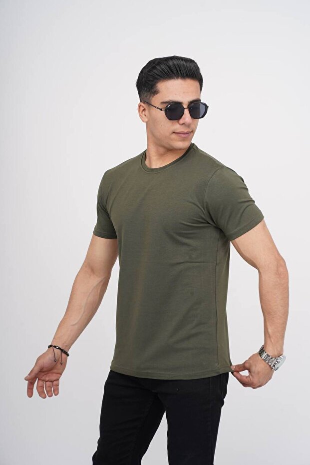 Ανδρικό μπλουζάκι Slimfit Soft Textured Crew Neck απλό μασίφ μπλουζάκι - 2
