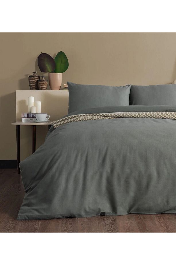 Doqu Home Pure Line Nevresim Takımı Yeşil Çift Kişilik - 1