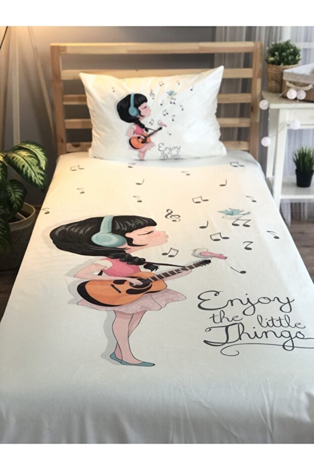 Evmila Digital Printing Musical Girl Velvet Cover Pillow Set 1281