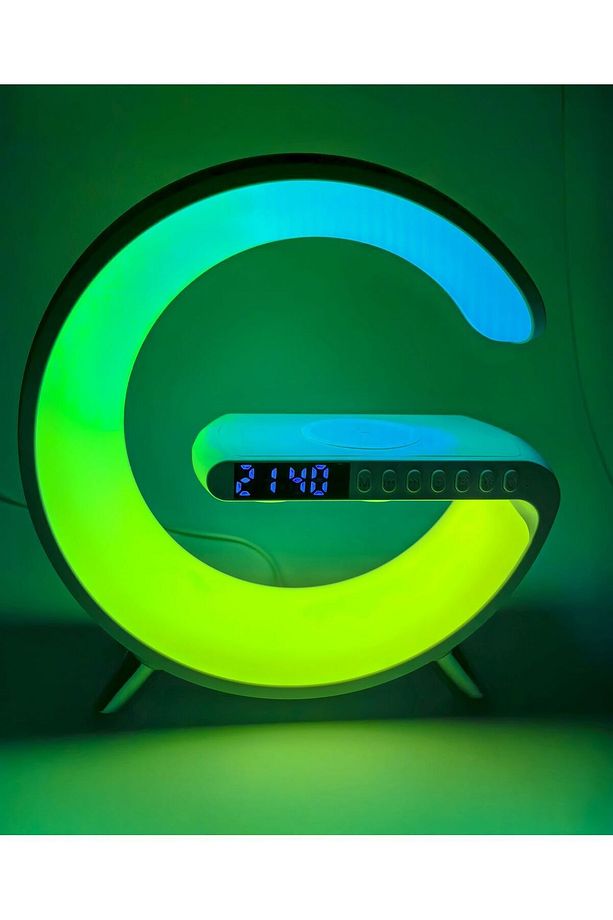 Smart Light Sound Hoparlör,kablosuz Şarj Cihazı Saat,alarm Led Gece Ve Masa Lambası - 5