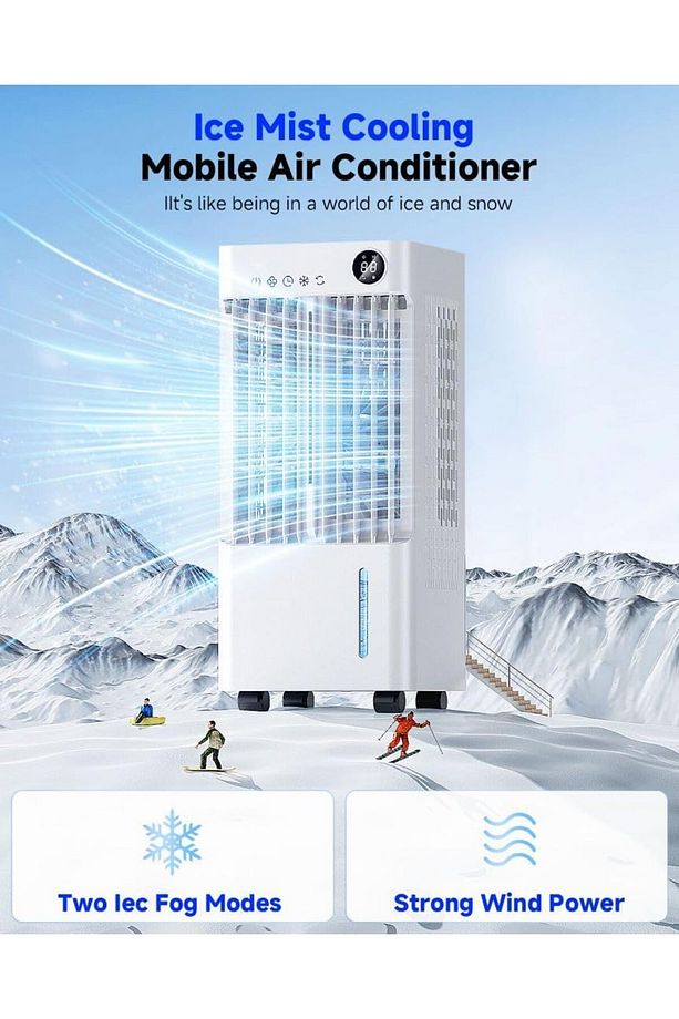 Taşınabilir Su Soğutmalı Klima Ventilatörü, Soğutucu, 24 Saat Zamanlayıcı, 3 Mod, 120° Salınım - 2