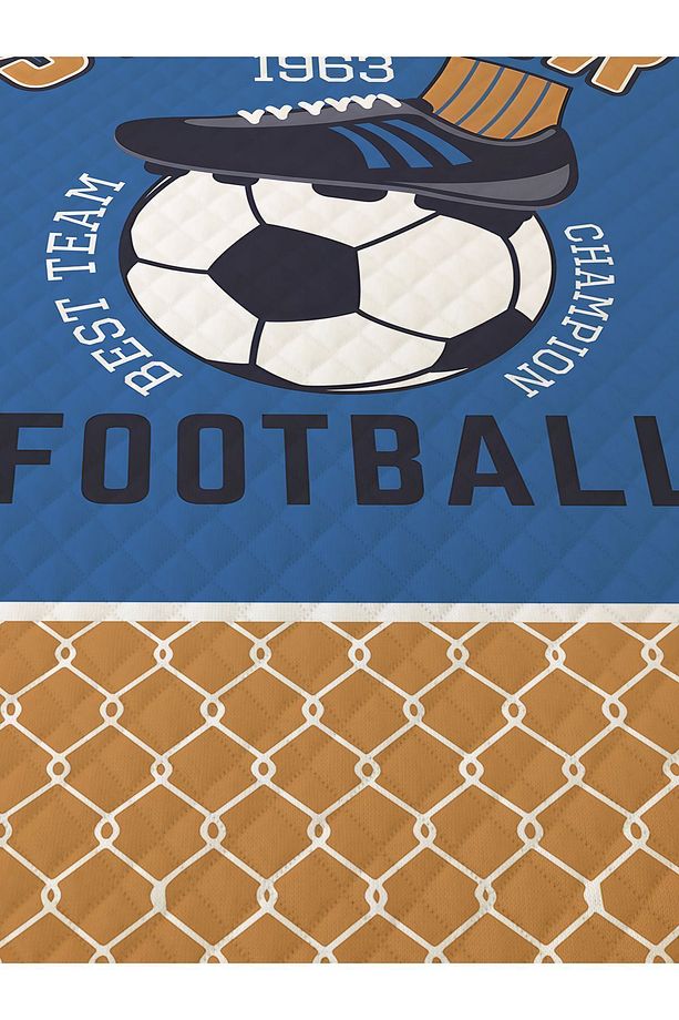 Futbol Desenli, Baskılı Tek Kişilik Ve Çocuk Kişiselleştirilmiş Pike Takımı - 2