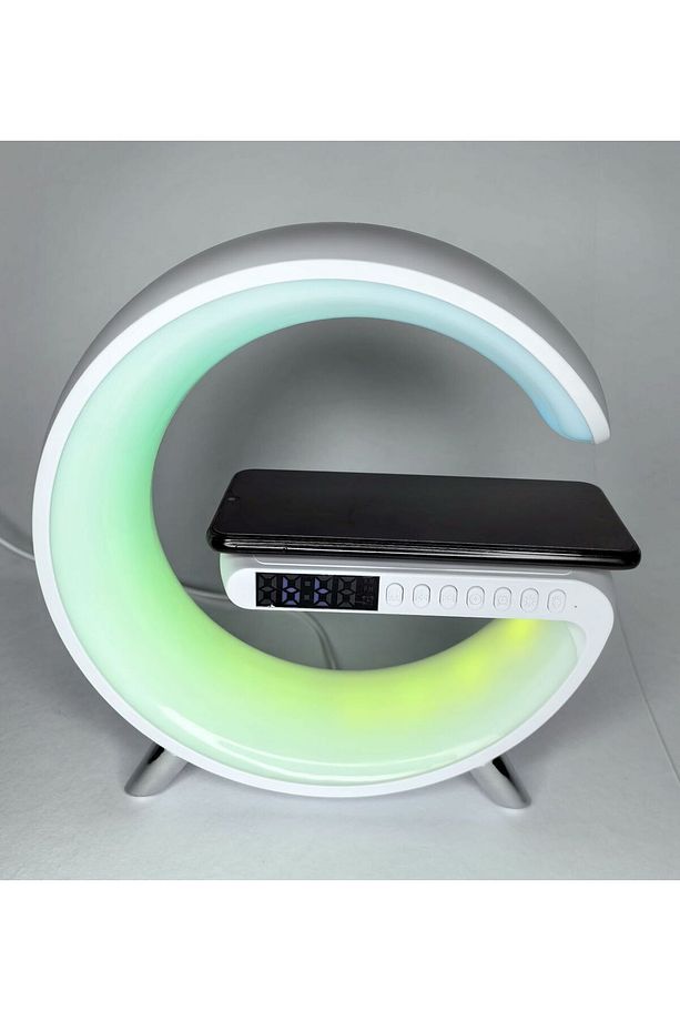 Smart Light Sound Hoparlör,kablosuz Şarj Cihazı Saat,alarm Led Gece Ve Masa Lambası - 7