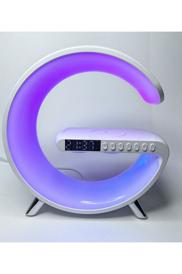 Smart Light Sound Hoparlör,kablosuz Şarj Cihazı Saat,alarm Led Gece Ve Masa Lambası - 1