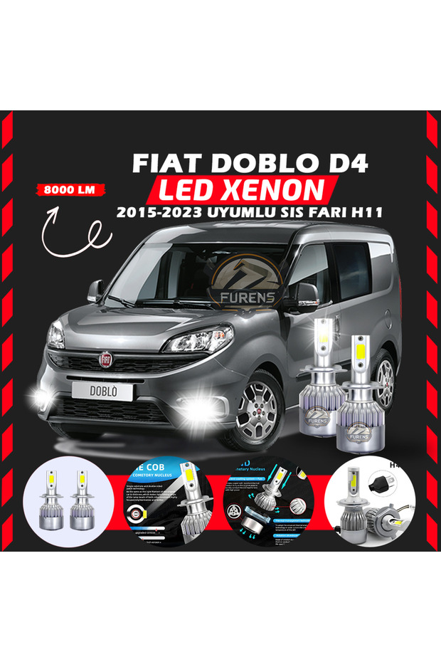 Fiat Doblo D4 2015-2023 Sis Farı Uyumlu Şimşek Etkili Led Xenon Performance Series H11 - 1