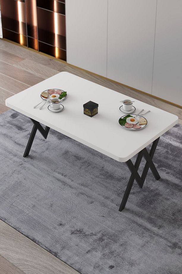 Ege 4 Kişilik Mutfak Masa Takımı Antrasit Kumaş 70x110 W Wayak - 6