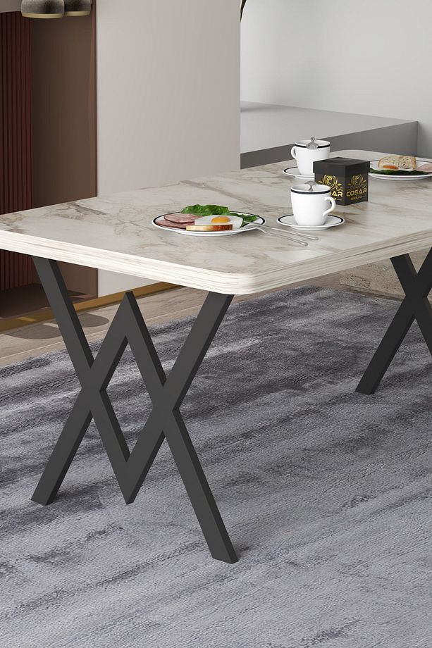 Ege 4 Kişilik Mutfak Masa Takımı -Antrasit Kumaş 70x110 W Mutfak Masası Takımı WAYAK Antrasit Kumaş - 5