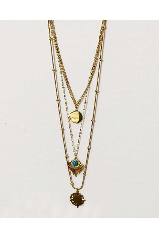 Üçlü Çelik Kolye - 1