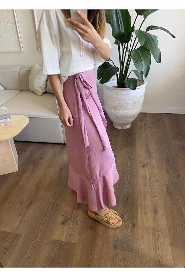 Belden Bağlamalı Etek - 4