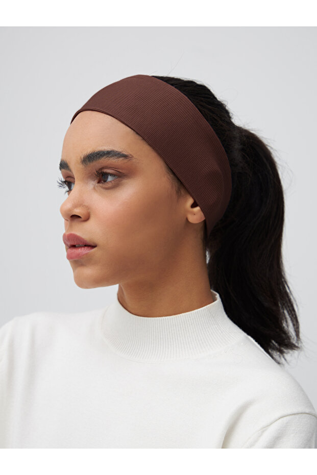 Bamboo Ribbed Bandana Bone | Color: Mocha | Ribbed Bandana