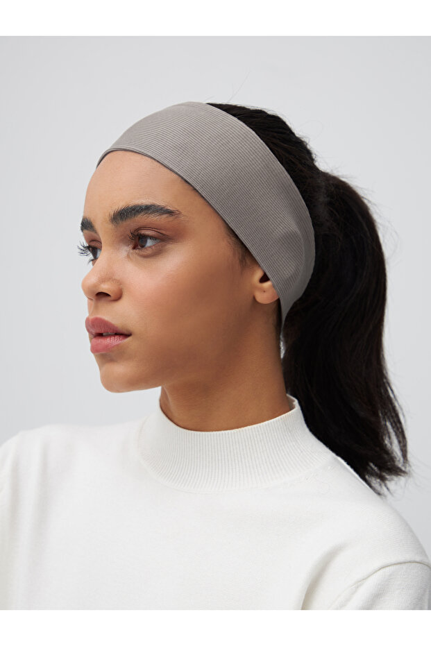 Bamboo Ribbed Bandana Bone | Color: Silver | Ribbed Bandana