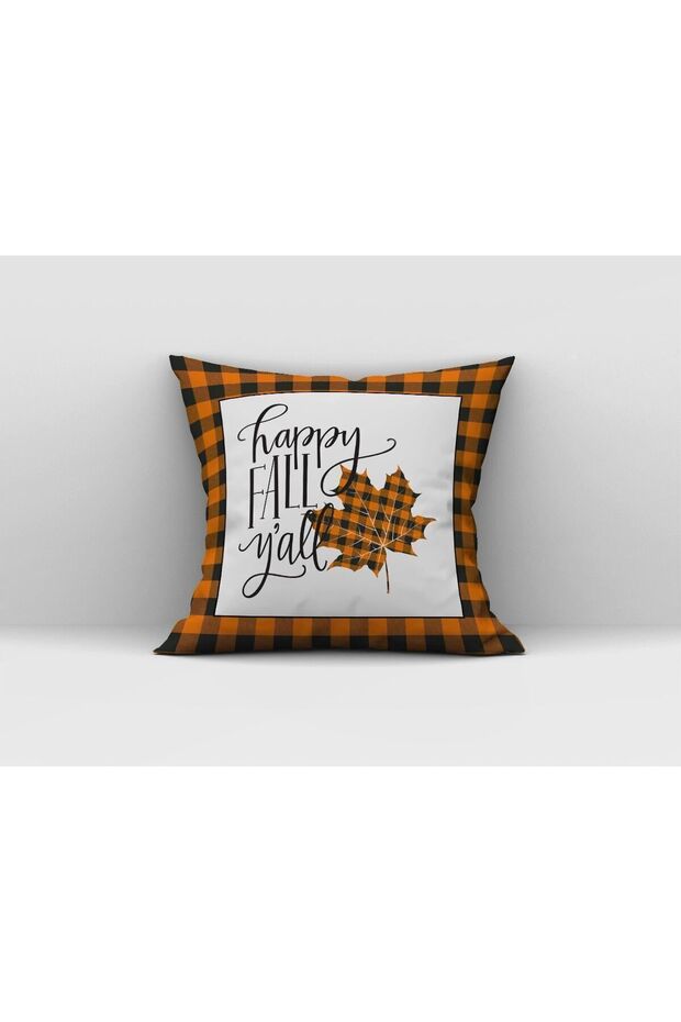 غطاء وسادة مطبوع عليه ورقة شجر Happy Fall Yall