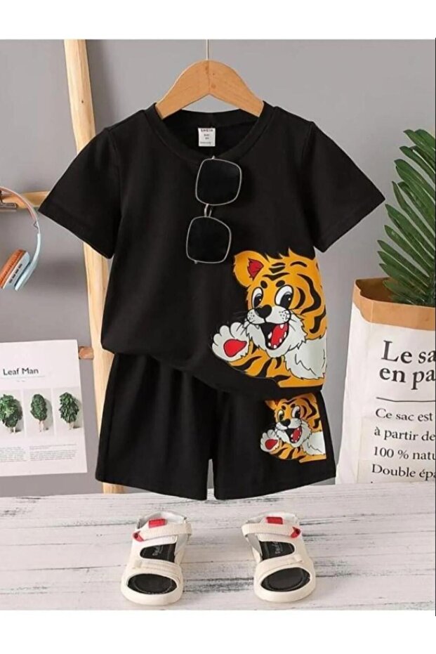 Bottom and Top Set with Teddy Bear Shorts on the Side, Between 4 and 13 Years - 1