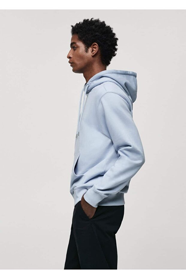 Hafif pamuklu kapüşonlu sweatshirt - 8