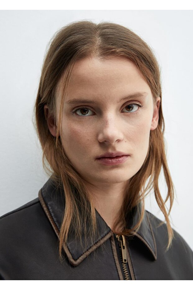 Eskitilmiş deri görünümlü ceket - 7