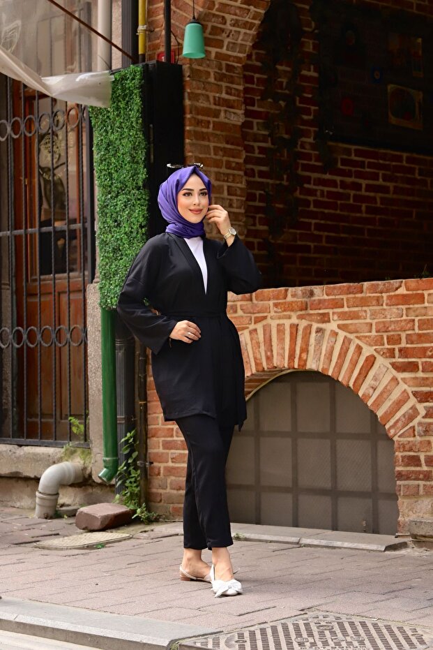 Set dublu kimono cu brâu - 1