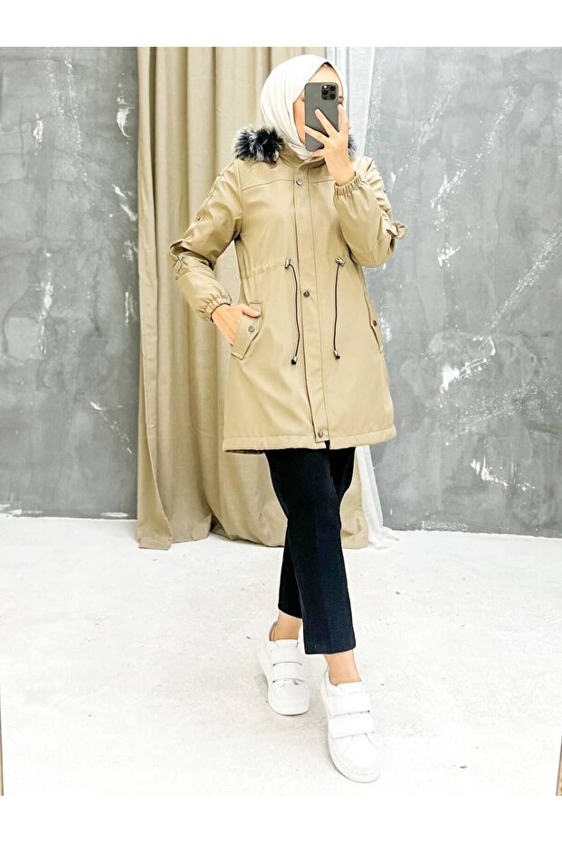 Women's Winter Coat & Coat with Fur Inside and Waterproof