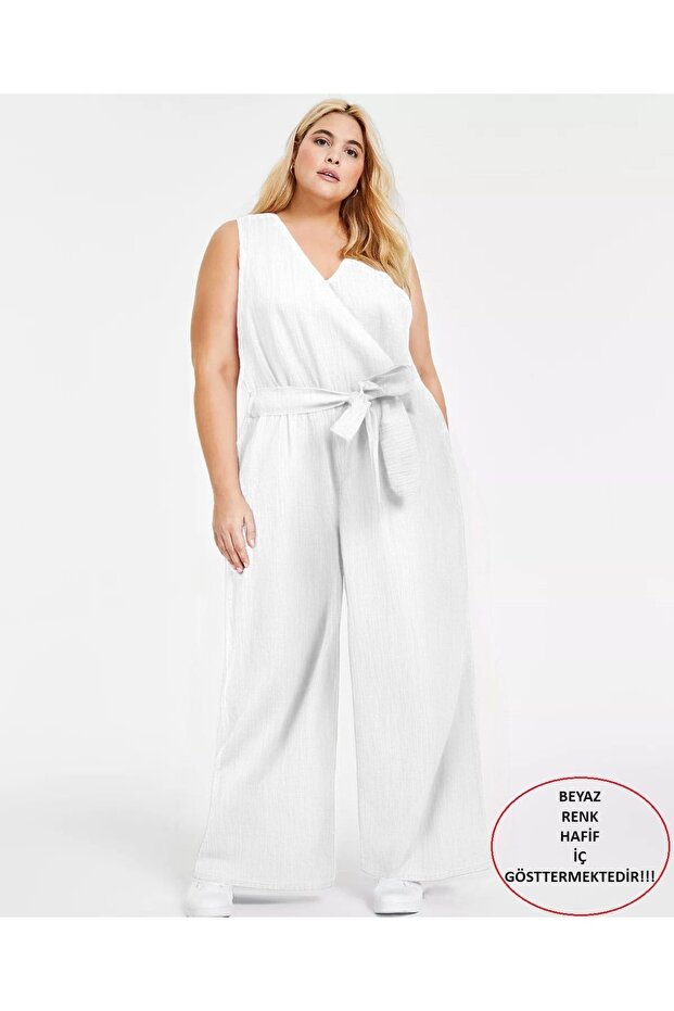 White Plus Size Long Jumpsuit
