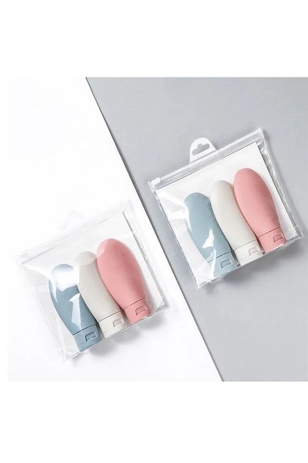 3lü Seyahat Tipi - Kozmetik - Krem- Şampuan -losyon Kutuları 60 Ml Kilitli Poşetli Etiketli - 4